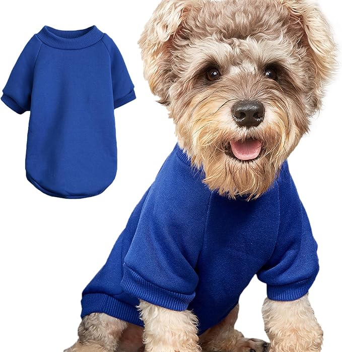 Soft Puppy Sweater for Small Dogs Winter Knit Pullover, Blue XL | Elastic Cuffs Pet Clothes, Holiday Party Matching, Fall Winter Daily Outfit, Soft Breathable Machine Washable Sweatshirt