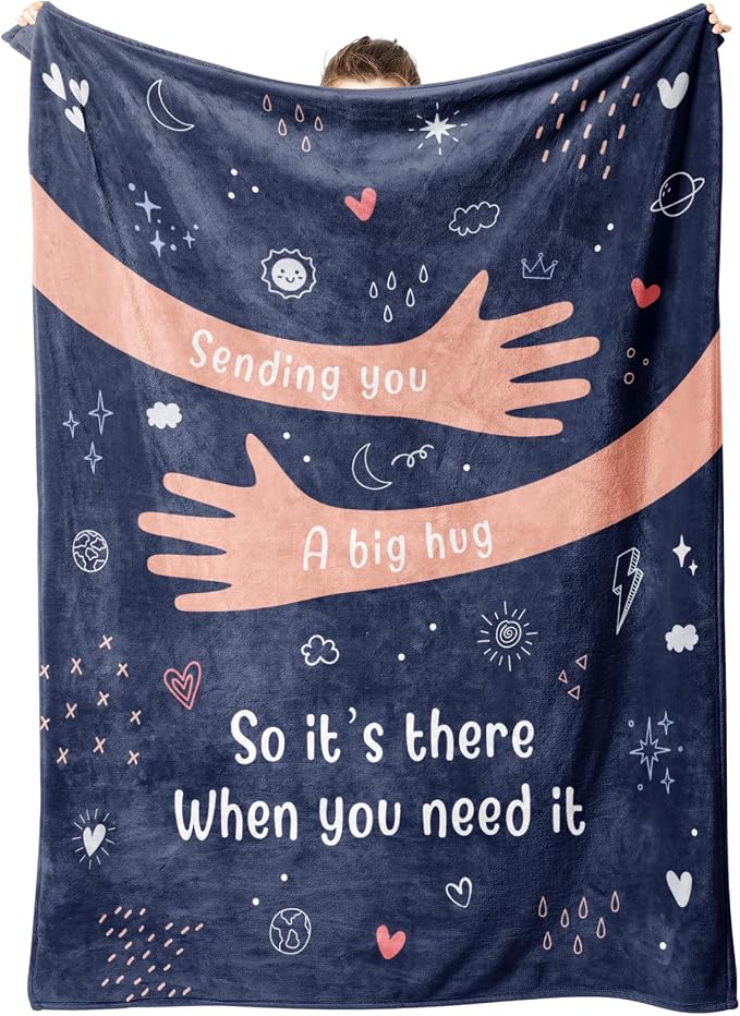 Get Well Gifts for Women Men, Hug/Healing Blanket | Thinking of You/Cancer Care/Sympathy/After Surgery Gifts for Friends, Sister, Coworkers, Soft Throw Blankets 60'' x 80''