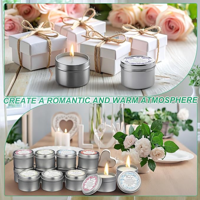 Nuanchu 24 Pack Wedding Favor for Guest Wedding Scented Candles Gift Set 2oz Eid Mubarak Candle for Her Him Natural Soy Wax Jar Long Lasting Aromatherapy Gift Bulk for Bridal Shower Rustic Party Favor
