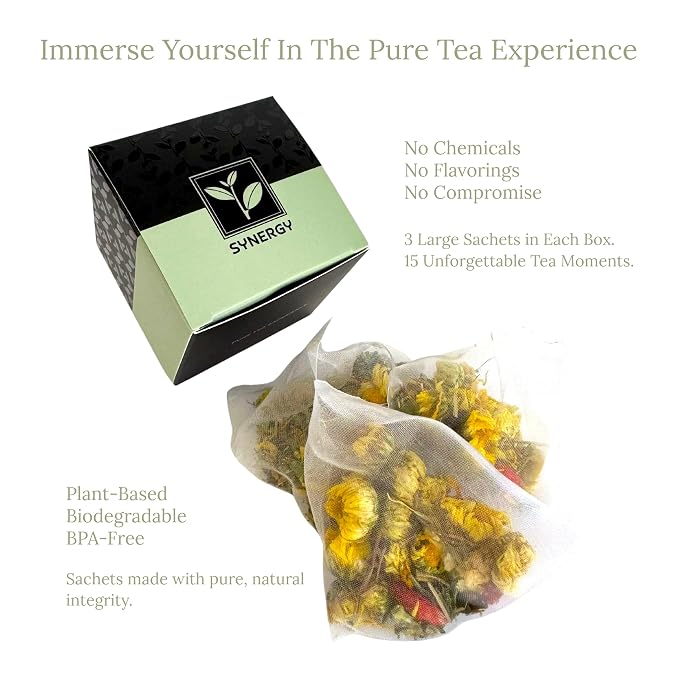 Pure And Easy Tea, Serenity Herbal Tea Flight Sampler, 15-Count Whole-Leaf Caffeine-Free Variety, Designed to Restore Calm & Balance, BPA-Free Plant-Based Tea Bags, Premium Wellness Gift Box (49.5g)