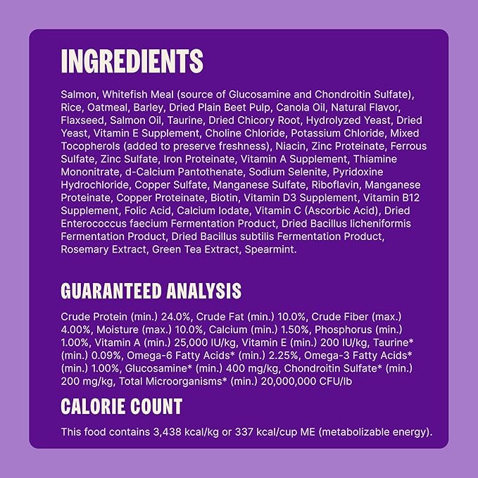 Wellness Complete Health Sensitive Skin and Stomach Dry Dog Food, Wholesome Grain Kibble, Natural, Chicken Free, Salmon and Rice Recipe, 38 lb Bag