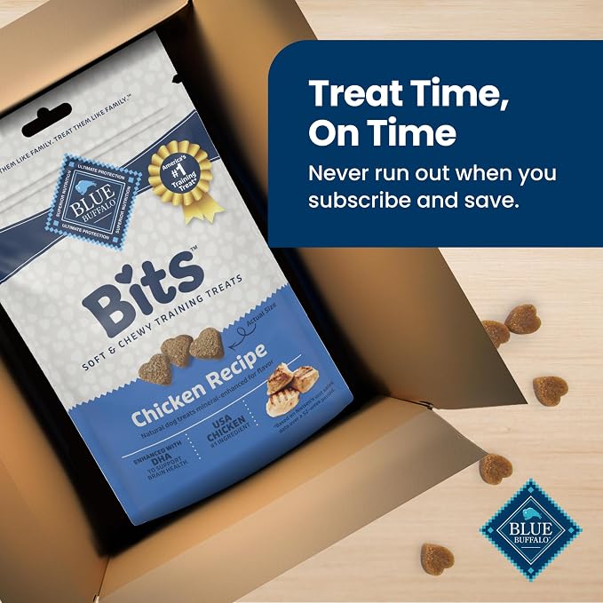 Blue Buffalo Bits Chicken Training Treats, 19 oz | Real Chicken First, DHA for Cognitive Development, No Chicken By-Product Meals, Free from Red Dye 40