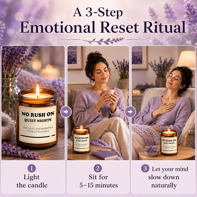 Lavender Candle for Relaxation - Aromatherapy Candles for Stress Relief & Sleep - 7oz Soy Candles for Home Scented, Calming Candles Gifts for Women Soothing Relaxing - Stop Scrolling Before Bed