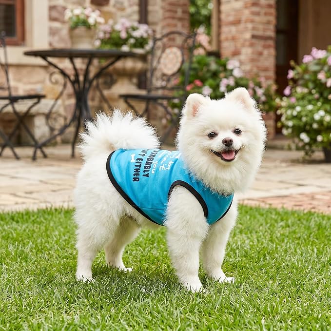 hoyuwak 8 Pieces Pet Shirts Funny Dog Printed Clothes Dog Sleeveless Vests | Breathable Cool Puppy Clothes Dog Outfit for Summer