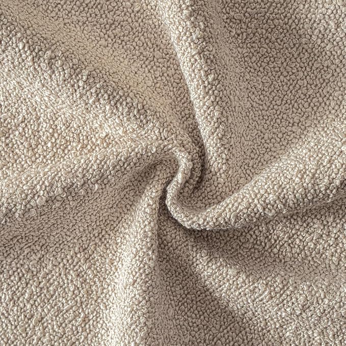 MIULEE 16x16 Decorative Lumbar Boucle Couch Pillow Covers Oatmeal | Set of 2 Textured Neutral Throw Pillow Covers, Accent Solid Pillowcases, Sofa Living Room Home Decor