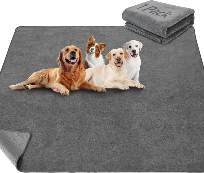LOOBANI Washable Pee Pads for Dogs, 1 Pack Non-Slip and Leak-Proof,82"x102" | Super Absorbent Reusable Puppy Pads, Machine Washable, Extra Large Whelping Pads for Crate, Playpen, Floor, Housebreaking