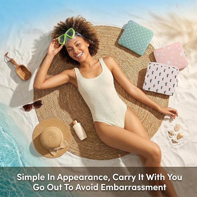 3Pcs Sanitary Napkin Storage Bag, Small Menstrual Period Bag Period Pouch Waterproof, Tampon Organizer Pouch Tampon Pad Holder for Purse, Pad Bags Feminine Care First Periods