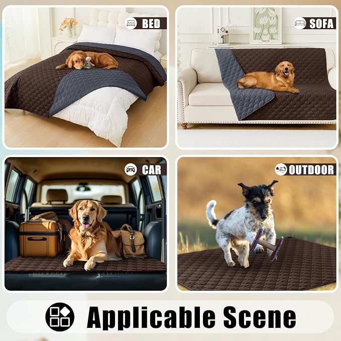 Smiry Waterproof Dog Bed Cover Blanket, Reversible Pet Blanket | Soft Reversible, Washable Leakproof Cats Dogs Couch Cover for Sofa, Couch, Furniture (40x50 Inch)