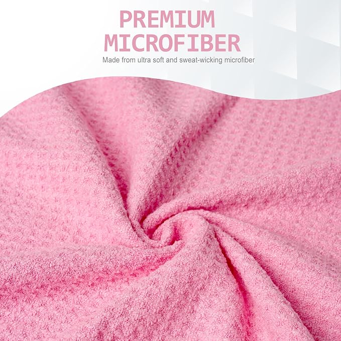 Eunzel 2 Pack Hot Yoga Towel, Non-Slip Yoga Mat Towel with Grip Dots Stickyfiber Sweat Absorbent Towel for Hot Yoga, Pilates and Workout 72" x 24", Pink