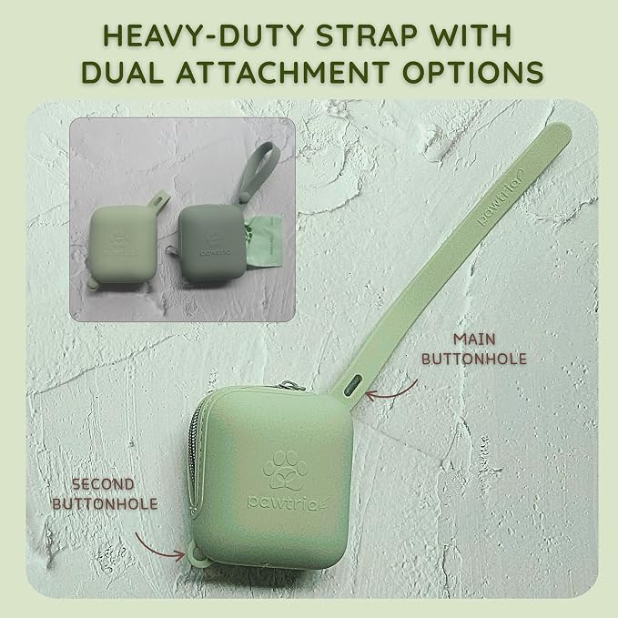 Pawtria Home Compostable Dog Poop Bag Rolls (120) + Silicone Treat Pouch