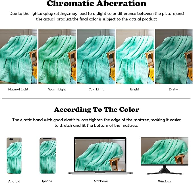 NEWCOSPLAY Fleece Leaves Pattern Throw Blanket, Aqua, 50"x60" | Super Soft Throw Blanket, Lightweight Cozy Bed Sofa Blanket, Premium Silky Flannel Fleece, Travel Blanket for All Season Use