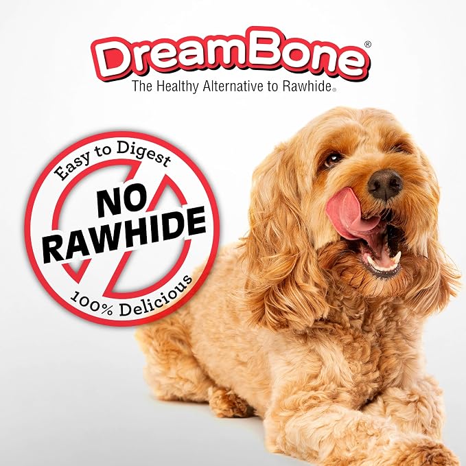 DreamBone Twisties Rawhide-Free Dog Treats with Real Protein, 25 Count | Daily Chew, Digests Safely and Completely, Made With Real Beef, Pork, Chicken and Veggies, For Adult Dogs