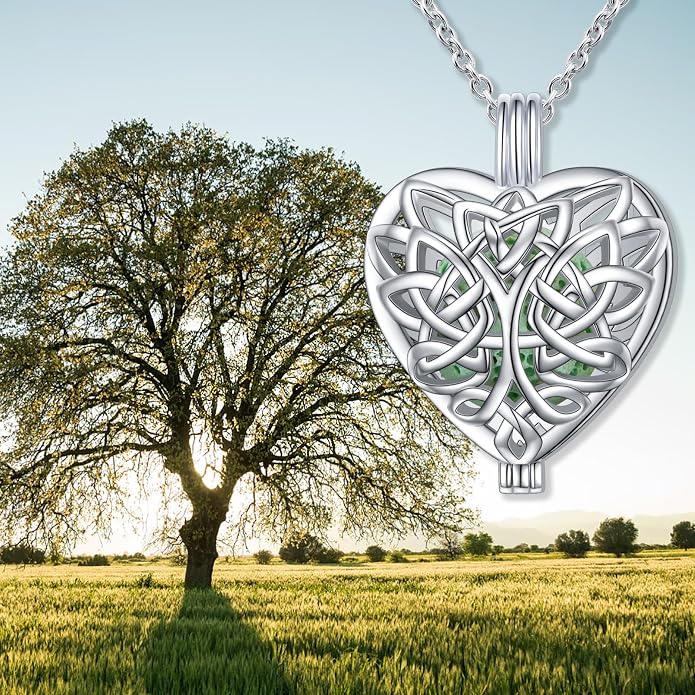 DAOCHONG S925 Sterling Silver Aromatherapy Essential Oil Diffuser Necklace Love Heart Locket Perfume Pendant Necklace Jewelry 18+2" Adjustable Chain