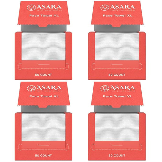 Clean Face Towels Disposable XL Facial Wipes | Add Water As a Makeup Remover | Sensitive Skin Face Towels | Organic Vegan Biodegradable - Clean Daily Towelettes | by Asara (200 Count)