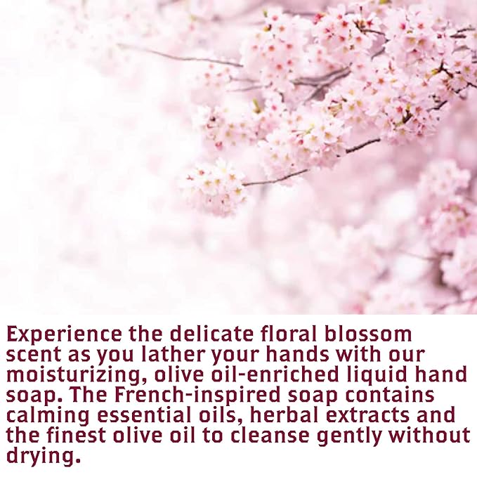 Olivia Care Liquid Hand Soap Blossom & Essential Oils. All Natural - Cleansing, Germ-Fighting, Moisturize Hand Wash for Kitchen & Bathroom - Gentle, Mild & Natural Scented - 18.5 OZ