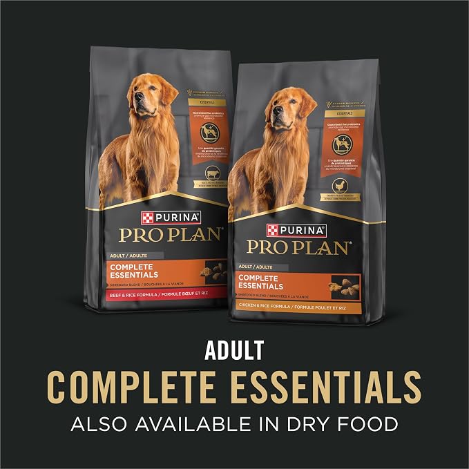 Purina Pro Plan Complete Essentials Wet Dog Food Variety Pack, (12) 13 oz | Lamb & Vegetables and Turkey & Vegetables Entrees, high protein dog food in gravy, supports a healthy immune system