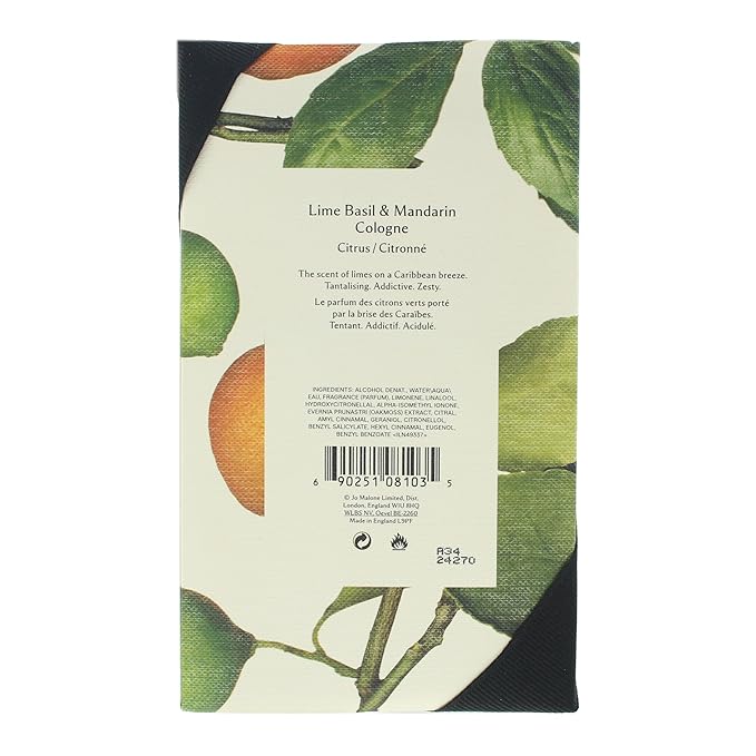 Jo Malone Lime Basil Mandarin for Unisex Cologne Spray, 3.4 Ounce (Pack May Vary)
