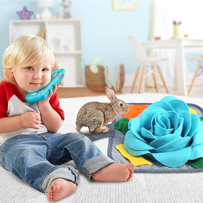 Abizoo Bunny Snuffle Mat Toy, 11.8''x11.8''