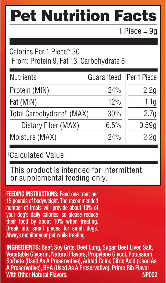 Pup-Peroni Prime Rib Flavor Dog Treats, 5.6 Oz. Bag, (Pack of 8)
