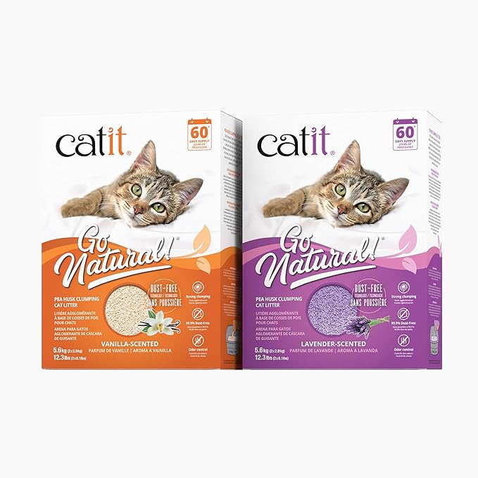 Catit Go Natural Pea Husk Clumping Cat Litter, 12.3 lb, Natural