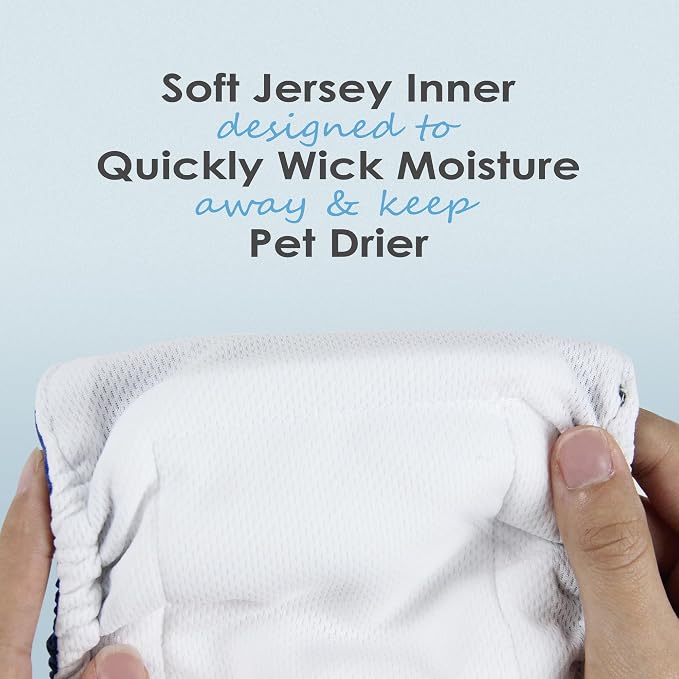 wegreeco Washable Male Dog Belly Band (Stylish Pattern)- Pack of 3 - Washable Male Dog Belly Wrap, Dog Diapers Male (Checkered Denim, XX-Large)