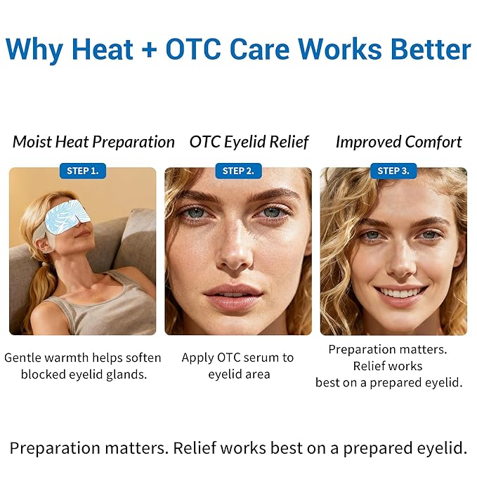 Stye Eye Treatment Kit, Stye Relief Rollerball Serum and Eye Patches for Styes, Chalazions and Blepharitis Treatment for Eyelids, Stye Eye Compress, Clear Eyes Redness Relief, Sleep Eye Mask