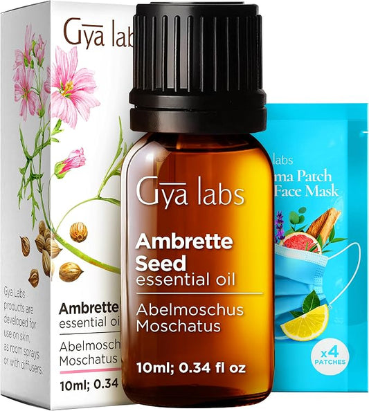 100% Pure Ambrette Seed Essential Oil - 0.34 Fl Oz - Ambrette Seed Oil for Hair, Skin, Diffuser, Aromatherapy & DIY Candle Making Scent