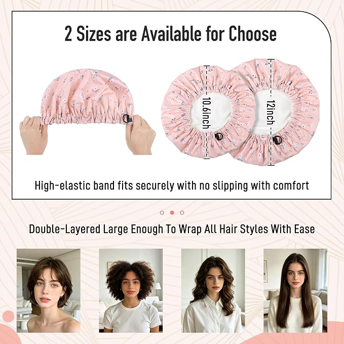 Castor Oil Pack Wrap Organic Cotton for Hair Growth, Overnight Hair Wrap for Sleep, Reusable Hair Mask Cap for Castor Oil Treatment of Balding,Thinning Dry and Damaged Hair(Oil Not Included) Flowers,S