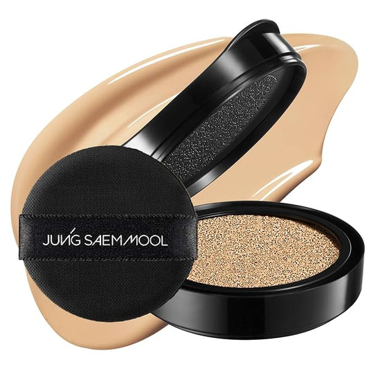 JUNG SAEM MOOL Essential Skin Nuder Cushion Refill | Natural Finish, Buildable Coverage Cushion Foundation by Korean Makeup Artist (Refill Only, 0.49 Fl Oz, SPF 50), 23 Medium Deep