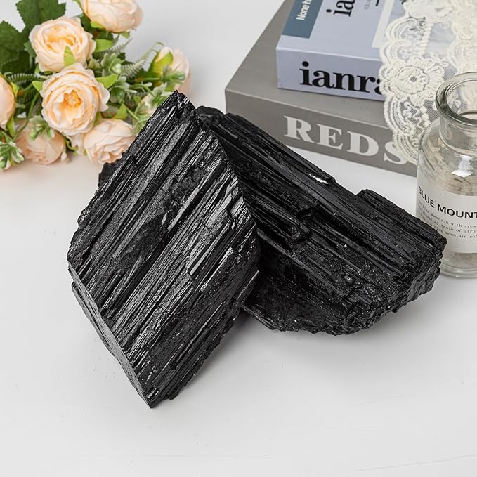 Large Raw Black Tourmaline Crystal Natural Rough Stone Healing Crystals for Meditation Reiki Energy Decoration 4-6lbs