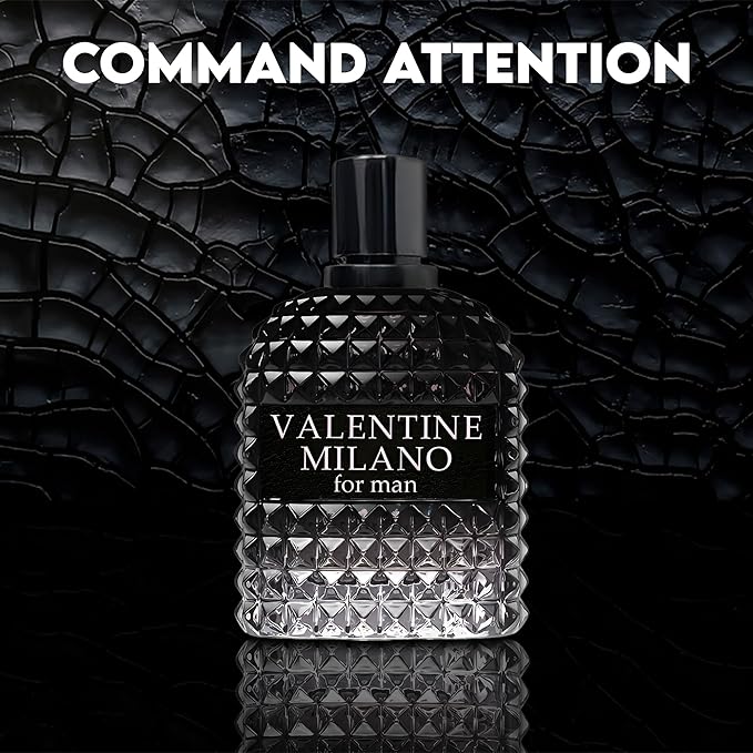 A CENTER Men's Cologne Gift Set Include Valentine Milano,Valiant,Very Excited & Valuable Paris - 3.4 Fl Oz Each | Vanilla Bourbon, Leather & Amber Floral Fragrance | Luxury Eau de Toilette Quartet