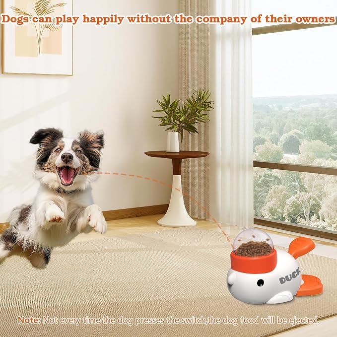 Duck Dog Treat Dispenser Toy, Interactive Slow Feeder Puzzle Toy | Duck design with interactive treat dispensing, slow feeding, and puzzle play to provide mental stimulation and reduce boredom
