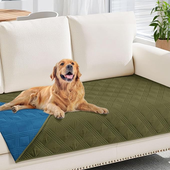 Waterproof Reversible Dog Blanket, Soft Couch Cover for Dogs Washable | Dual-Sided Waterproof Pet Bed Blanket, Resist Stains Spills & Pet Hair, Practical Furniture Protector For Pets, Size 30"x70"