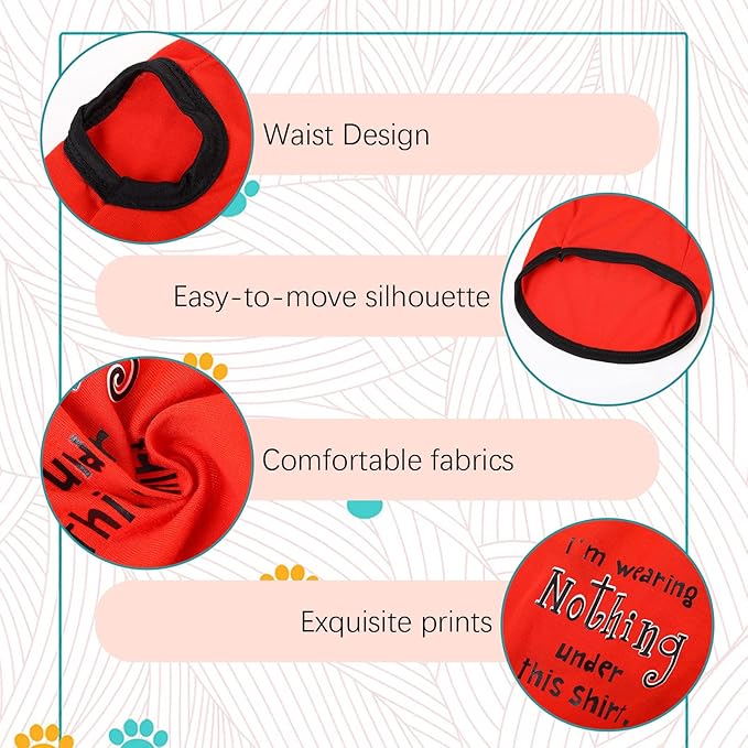 Bbto 12 Pcs Dog Shirts, Summer Printed Puppy Clothes,X-Large | Breathable Pet Clothes for Small Cats Dogs, Cool and Soft Shirts with Funny Letters, 12 Styles Chihuahua Puppy Outfits
