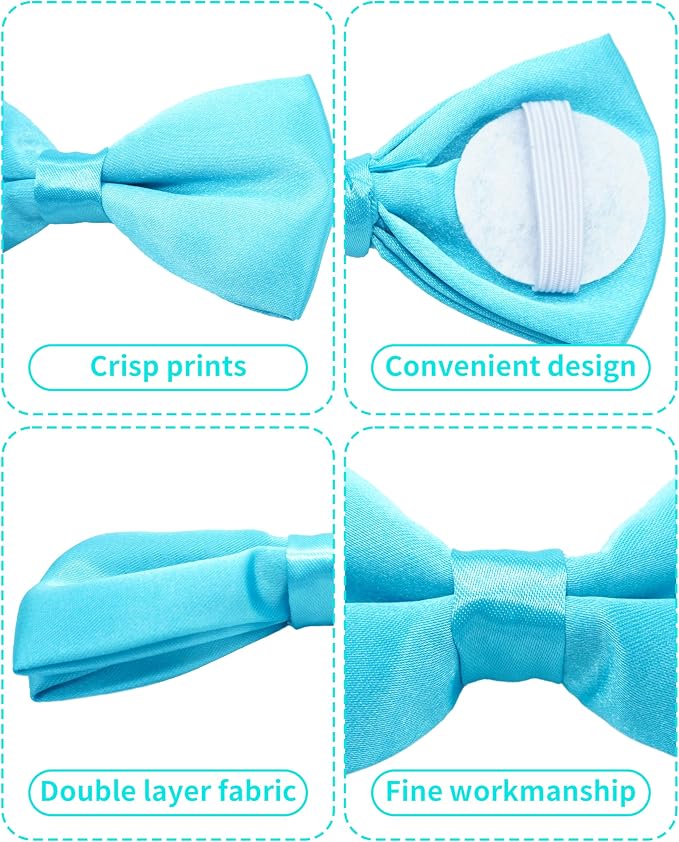PET SHOW 12 Pack Plain Dog Bowties for Large Dogs Slide on Collar