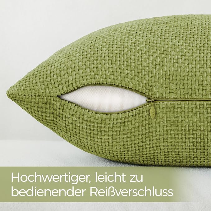 a moment Forest Green Chenille Throw Pillow Covers 16x16 Inch Pack of 2 Modern Decorative Throw Pillow Covers Farmhouse Cross Covers Home Decor for Sofa Bedroom Living Room