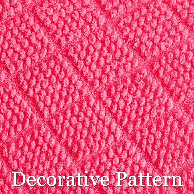 Whale Flotilla Soft Fleece Throw Blanket for Couch, Hot Pink | Jacquard Waffle Blankets for Home Decor, Lightweight and Cozy, All Season Suitable, 50x60 Inch