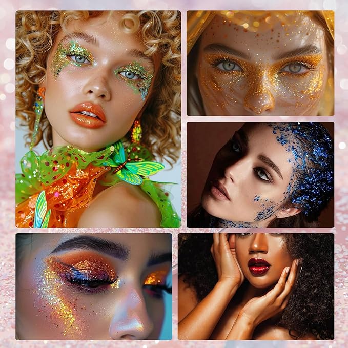 Purple Body Glitter Stick, Perfect Sparkling Neon Outfit Music Festival Stage Mardi Gras Accessories Hair and Face Glitter Gel Makeup.