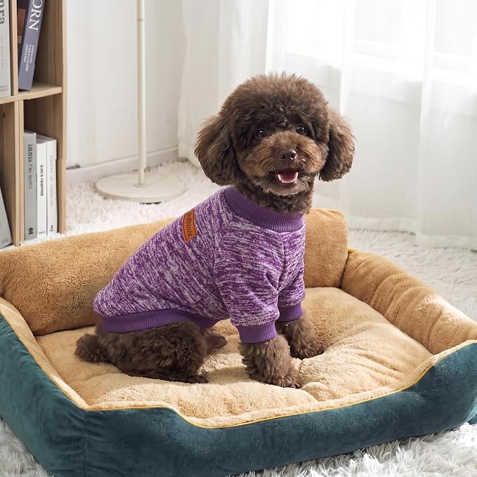 3 Pack Dog Sweaters for Small Dogs Girl Boy Winter Fleece Clothes Warm Soft Dog Sweatshirt Outfit for Dogs Cats Pet Apparel