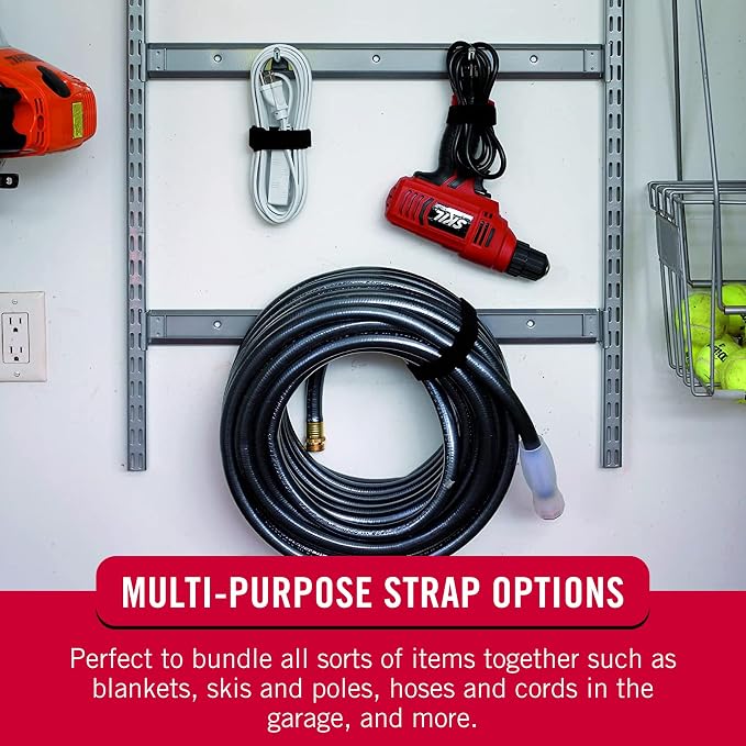 VELCRO Brand 30 Inch Elastic Straps 4 Pack, Use as Yoga Mat Straps, Fasten Outdoor Umbrellas, Wood, Tarps, Blankets, Poles and More, Stretchable and Adjustable for a Snug Fit