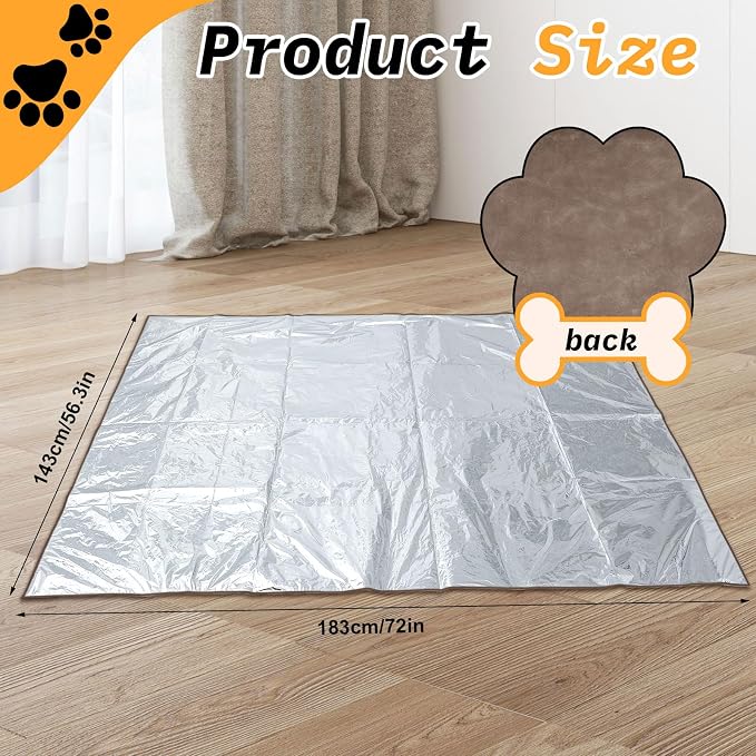 1 Pcs Pet Deterrent Mat to Keep Dogs Off Couch, 72" × 56.3", Brown | Non Electric Cat and Dog Deterrent Mat, Pain Free Couch Covers to Keep Pets off Furniture Bed Indoor