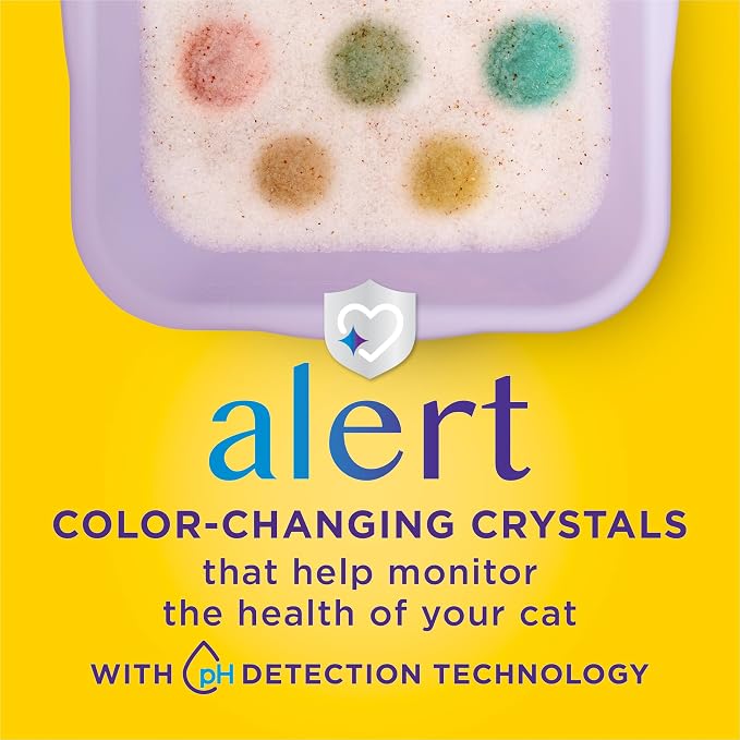 Purina Tidy Cats Care Alert Health Monitoring Litter, 8 lb | Non-clumping color changing crystal litter with long-lasting ammonia odor control