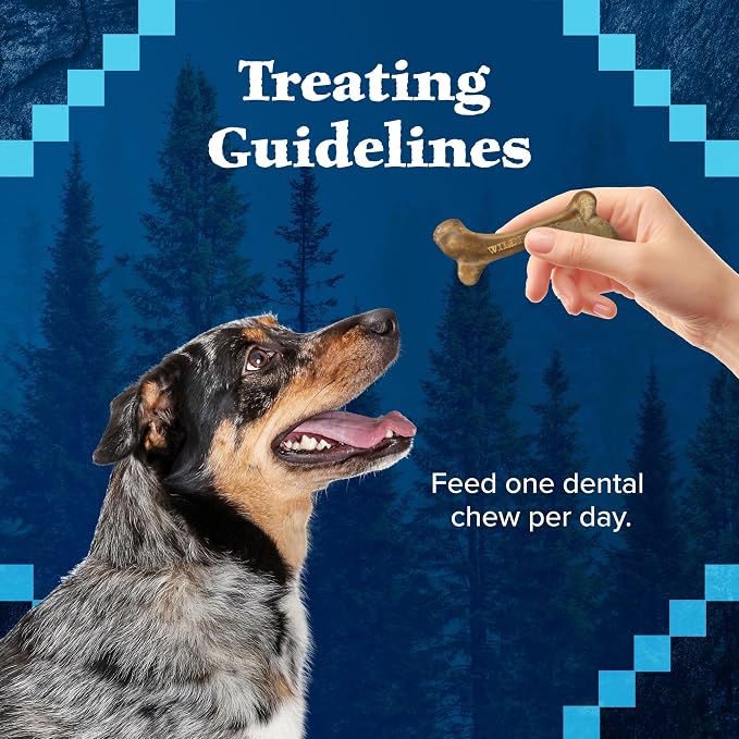 Blue Buffalo Wilderness Medium Dog Dental Chews, Grain-Free, 27 oz | Reduces Tartar & Plaque, Freshens Breath, Sized for Dogs 25-50 lbs., No Artificial Preservatives