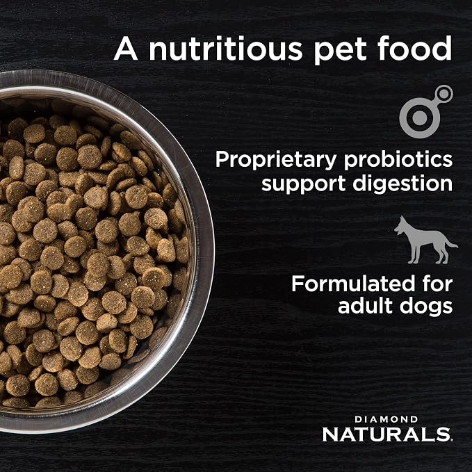 Diamond Naturals Adult Dry Dog Food, Beef Meal & Rice, 40lb | Pasture Raised Beef Protein | Omega Fatty Acids for Skin & Coat Health | Guaranteed Probiotics for Digestive Support