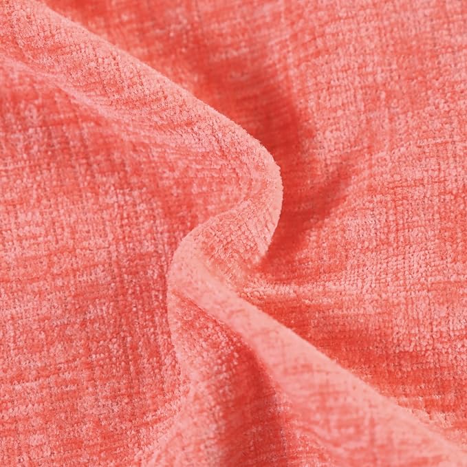 CaliTime Decorative Couch Throw Pillow Covers 26 X 16 Inches Living Coral | Pack of 2, Cozy Chenille Cushion Cases for Sofa Bed Living Room Farmhouse Home