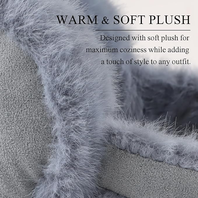 Zsedrut Winter Women Earmuff Foldable Ear Warmer Fluffy Ear Cover Warm Outdoor