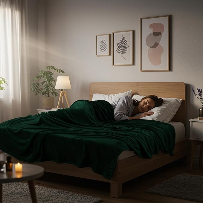 Utopia Bedding Soft Fleece Bed Blanket King Size Forest Green (90x102 Inch) | Microfiber Plush Warm Lightweight Breathable Cozy Blanket Anti-Static, All Season Use, Gift for Women and Men