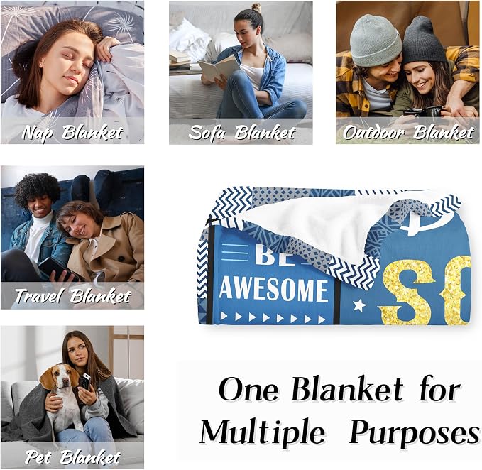 Gifts for Son, Best Birthday Gifts for Adult Son Blanket 60"x50", Son Gifts from Mom/Dad, Son Birthday Gifts, Gift for My Son, Gifts for Grown Son