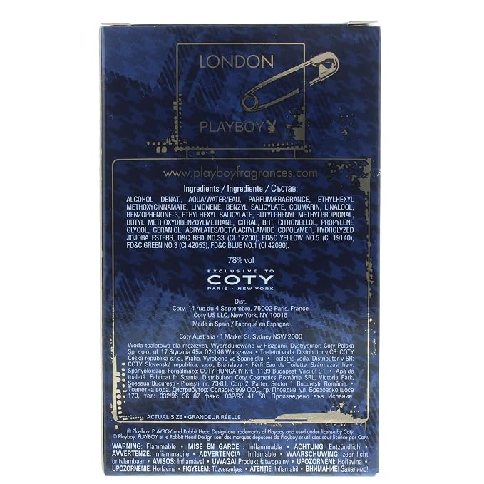 Playboy London Eau De Toilette Spray for Men 100ml/3.4 Oz