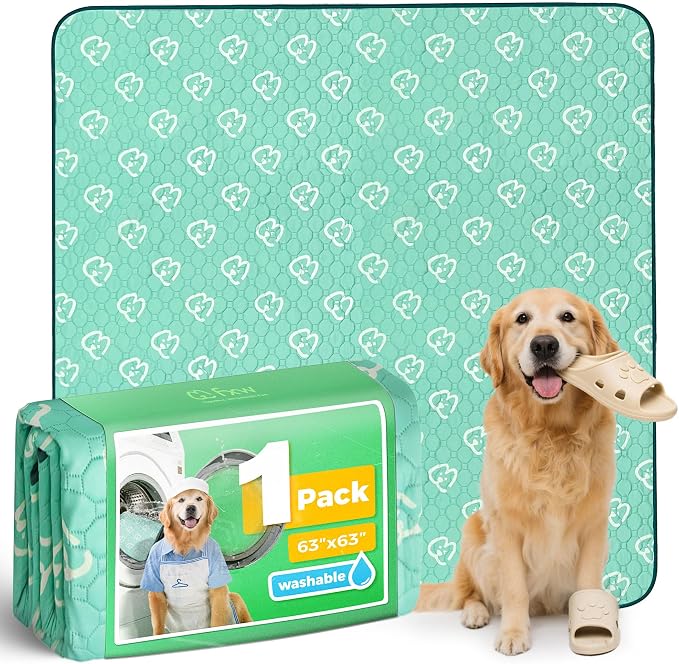 FXW Washable Pee Pads for Dogs, Super Absorbent, 63" Square, 1 Pack | Machine washable, Non-slip backing, Fits 24"H 8-Panel FXW Rollick/Homeplus Playpens
